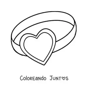 Imagen para colorear de anillo de corazón
