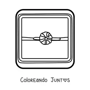 Imagen para colorear de caja con anillo de diamante