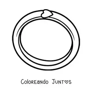 Imagen para colorear de anillo con una piedra en forma de corazón