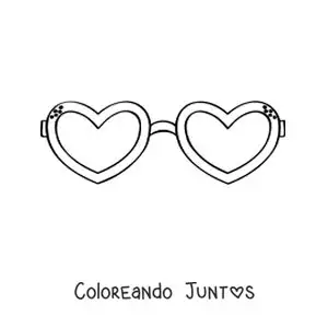 Imagen para colorear de lentes de corazón