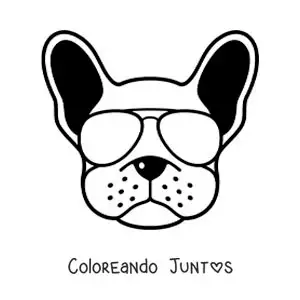 Imagen para colorear de perro animado con lentes facheros