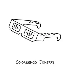 Imagen para colorear de lentes 3d