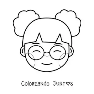 Imagen para colorear de niña animada con lentes