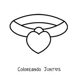 Imagen para colorear de collar de corazón