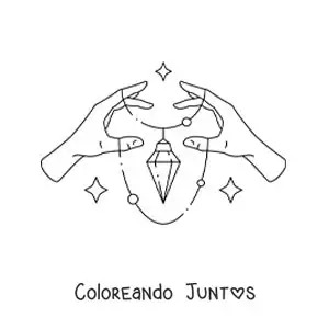 Imagen para colorear de manos sujetando un collar