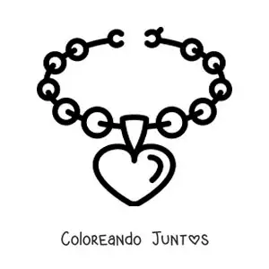 Imagen para colorear de collar de corazón para niñas