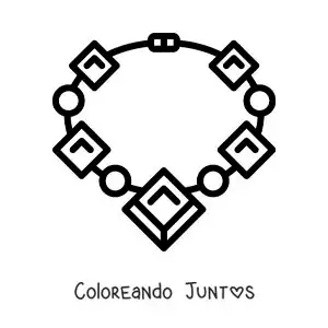 Imagen para colorear de collar con piedras preciosas