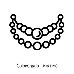 Imagen para colorear de collar de perlas fácil