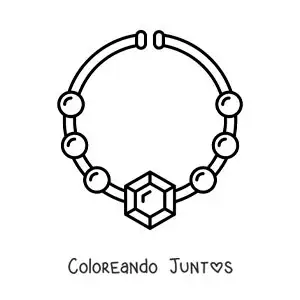 Imagen para colorear de collar con un diamante