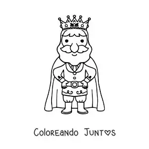 Imagen para colorear de rey animado con su corona