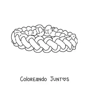 Imagen para colorear de un brazalete de nudos