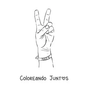 Imagen para colorear de una mano con una pulsera