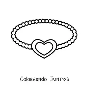 Imagen para colorear de pulsera de corazón para amigas