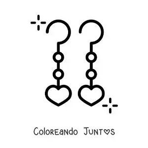 Imagen para colorear de aretes de corazón