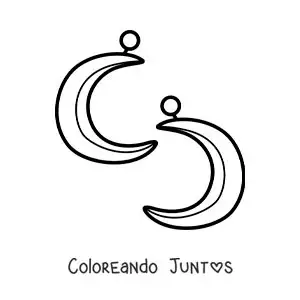 Imagen para colorear de aretes de luna