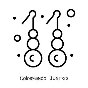 Imagen para colorear de aretes de perlas