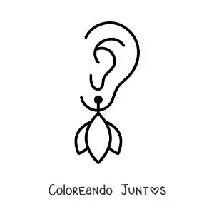 Imagen para colorear de una oreja con arete