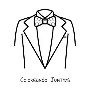 Imagen para colorear de saco y corbata de moño