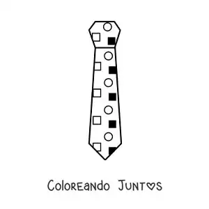 Imagen para colorear de corbata divertida con estampado geométrico
