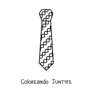 Imagen para colorear de corbata fácil con estampado de cuadros