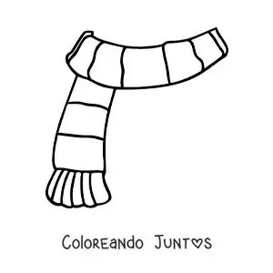 Imagen para colorear de bufanda a rayas
