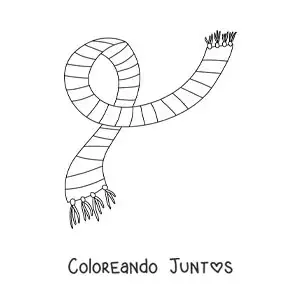 Imagen para colorear de bufanda infantil a rayas