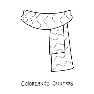Imagen para colorear de bufanda fácil a rayas