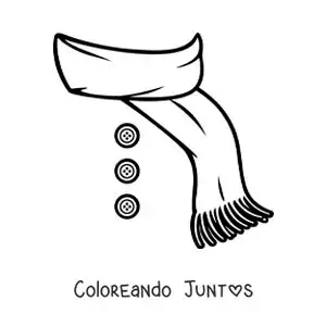 Imagen para colorear de bufanda navideña