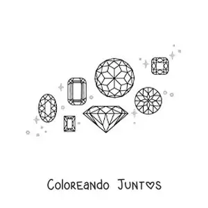 Imagen para colorear de gemas de cristal