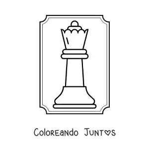 Imagen para colorear de pieza de la reina de ajedrez
