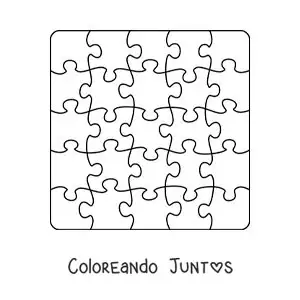Imagen para colorear de piezas de rompecabezas recortable