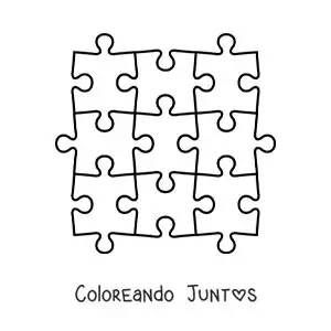 Imagen para colorear de piezas de puzzle recortable
