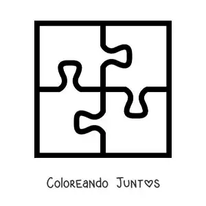 Imagen para colorear de piezas de puzzle grandes
