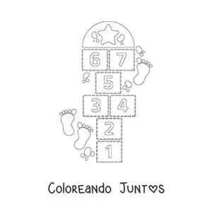 Imagen para colorear de la rayuela