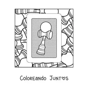 Imagen para colorear de kendama