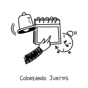 Imagen para colorear de caricatura de un calendario