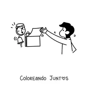 Imagen para colorear de un hombre viendo el calendario