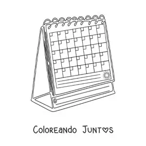 Imagen para colorear de un calendario de mesa