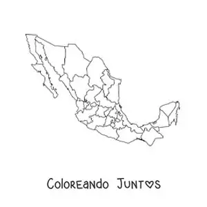 Imagen para colorear de mapa político de México
