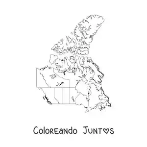 Imagen para colorear de mapa político de Canadá