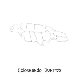 Imagen para colorear de mapa político de Jamaica