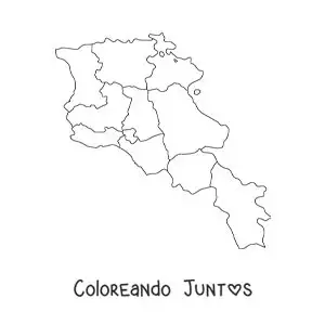 Imagen para colorear de mapa político de Armenia