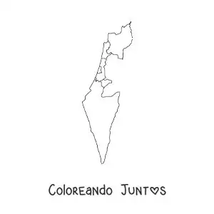 Imagen para colorear de mapa político de Israel