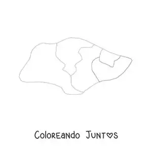 Imagen para colorear de mapa político de Singapur
