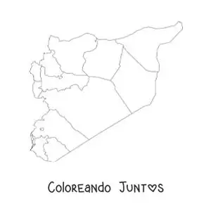 Imagen para colorear de mapa político de Siria