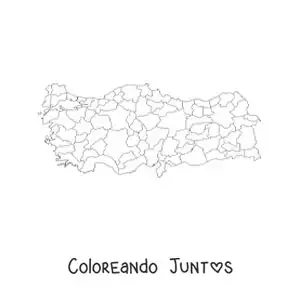 Imagen para colorear de mapa político de Turquía