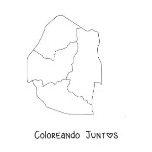 Imagen para colorear de mapa político de Esuatini