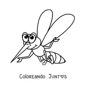 Imagen para colorear de caricatura de un zancudo
