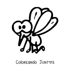 Imagen para colorear de un zancudo animado fácil