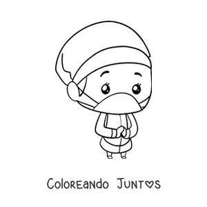 Imagen para colorear de un médico cirujano kawaii